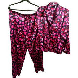 Heart love VS style PJ top bottom lounge set drawstring pants 2 piece pajama